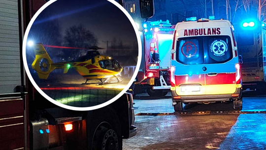 Kęty, dramat na basenie w Kętach, lotnicza pogotowie ratunkowe, śmigłowiec LPR, LPR, akcja ratunkowa