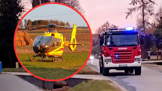 Sucha, powiat olkuski, na sygnale, śmigłowiec LPR, nagłe zatrzymanie krążenia, lotnicze pogotowie ratunkowe