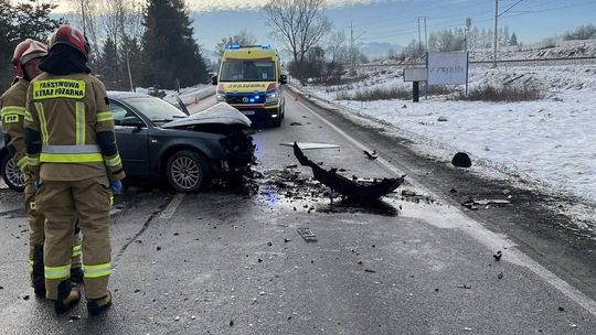 Szaflary, Zakopianka, wypadek na Zakopiance w szaflarach, powiat nowotarski, Kraków, Zakopane, akcja ratunkowa, akcja ratownicza