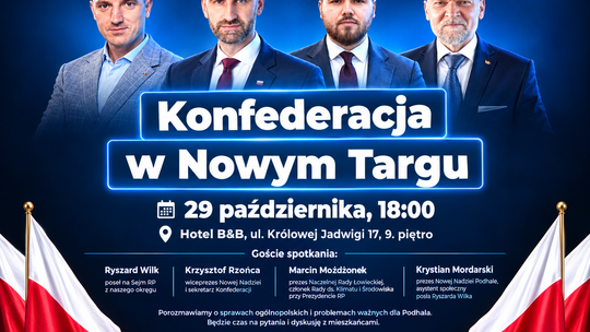 Liderzy Konfederacji przyjadą do Nowego Targu. Otwarte spotkanie w czwartek 29 października