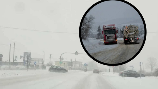 Sytuacja na małopolskich drogach, drogi w Małopolsce, Kraków, Olkusz, Tarnów, nowy Sącz, Podhale, Spytkowice, Oświęcim, atak zimy
