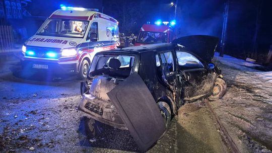 Podhale, Suche, Zakopane, wypadek drogowy, na sygnale, akcja ratownicza, akcja ratunkowa, straż pożarna