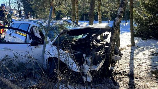 Jerzmanowice, DK94, trasa z Krakowa do Olkusza, Kraków, Olkusz, wypadek drogowy, wypadek samochodowy, zderzenie dwóch samochodów