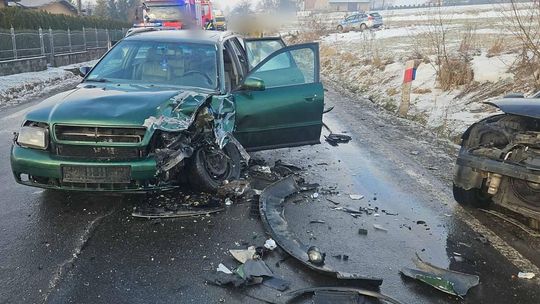 Przytkowice, wypadek drogowy, powiat wadowicki, na sygnale, akcja ratunkowa, akcja ratownicza, wypadek