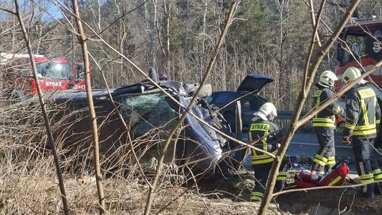 Jordanów, wypadek samochodowy, powiat suski, zderzenie dwóch samochodów w Jordanowie