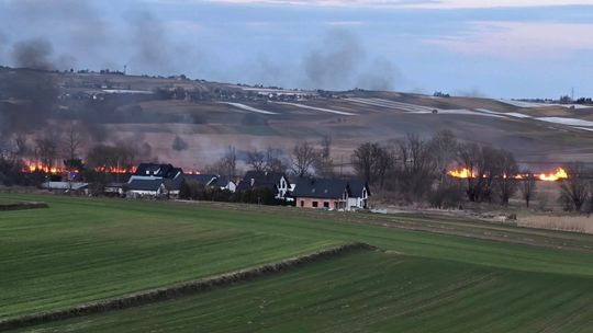 Węgrzynowice, Wzgórza Krzesławickie, wypalanie traw, Kraków, plaga pożarów traw w Polsce, akcja gaśnicza