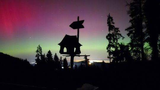 Podhale, wiktorówki, Tenczyn, zorza polarna, zdjęcia zorzy polarnej, powiat suski, Tarnów, zdjęcia