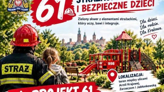 Strażacki Skwer i Bezpieczne Dzieci. Krakowianie mogą zagłosować na projekt nr 61