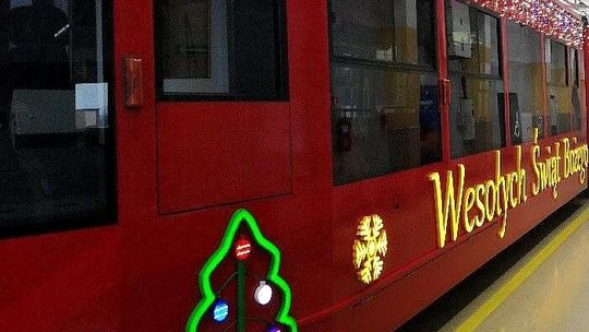 Mikołaj, MPK Kraków, Mikołaj w MPK Kraków, Mikołajki, Święty Mikołaj, tramwaj z nowej huty do centrum Krakowa