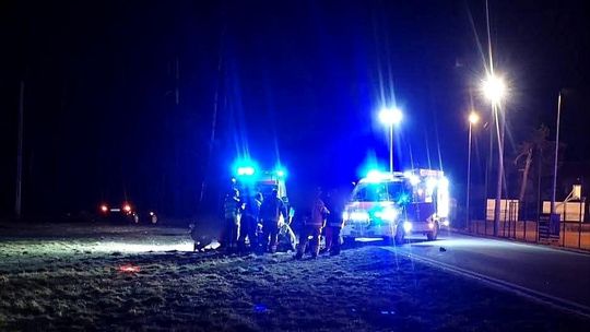 Śmiertelne potrącenie, Borzęcin, powiat brzeski, akcja ratunkowa, straż pożarna, śmigłowiec LPR