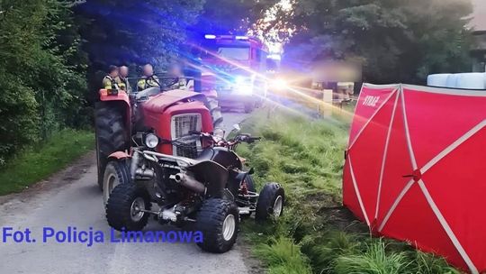 wypadek Lubomierz, wypadek quad ciągnik, śmiertelny wypadek Lubomierz, wypadek powiat limanowski, kierowca quada zginął, zderzenie quad ciągnik, tragedia Lubomierz, wypadek 18 lipca 2025
