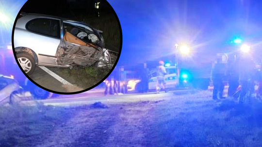 Ukradł auto w Sułkowicach, spowodował wypadek w Jasienicy i uciekł do lasu [FOTO]