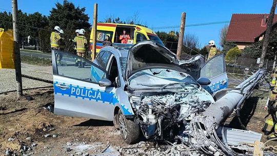 Biórków Mały, Proszowice, powiat proszowicki, akcja ratunkowa, na sygnale, radiowóz policji, wypadek radiowozu policji