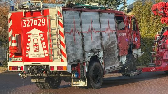 Skawina, OSP Borek Szlachecki, na sygnale, akcja ratunkowa, akcja ratownicza, wypadek, wypadek samochodowy