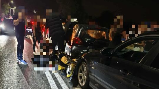 wypadek w Dobczycach, akcja ratunkowa w Dobczycach, Dobczyce, zderzenie w Dobczycach, na sygnale