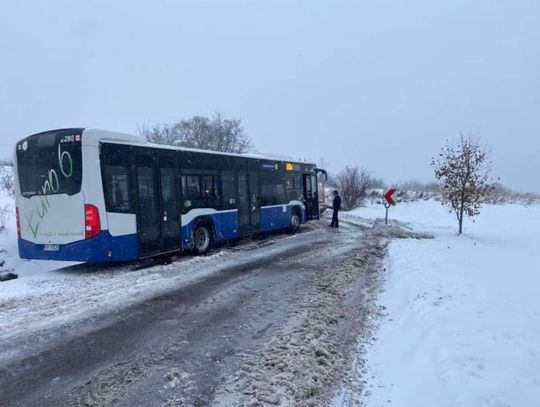 Na zdjęciu autobus MPK w Krakowie, który wypadł z drogi