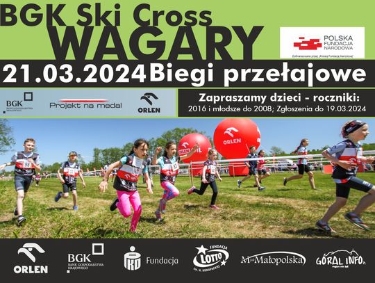 Na zdjęciu plakat promujący BGK Ski Cross - WAGARY