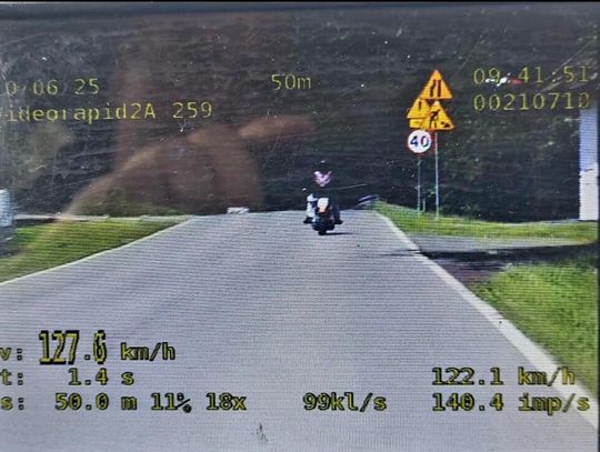 Motocyklista przekroczył prędkość.