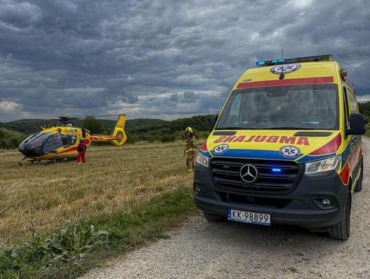 wypadek Dębnik, zdarzenie medyczne Dębnik, LPR Dębnik, Lotnicze Pogotowie Ratunkowe Krzeszowice, OSP Krzeszowice