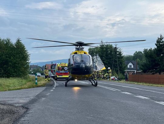 wypadek Zubrzyca Dolna, wypadek DW957, Lotnicze Pogotowie Ratunkowe Zubrzyca Dolna, LPR Ratownik 6, wypadek powiat nowotarski