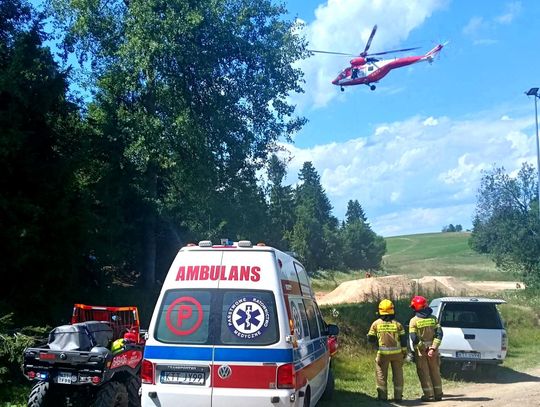 wypadek rowerzysty Białka Tatrzańska, TOPR śmigłowiec, ratownictwo górskie Tatry, Białka Tatrzańska wypadek, bezpieczeństwo rowerowe góry
