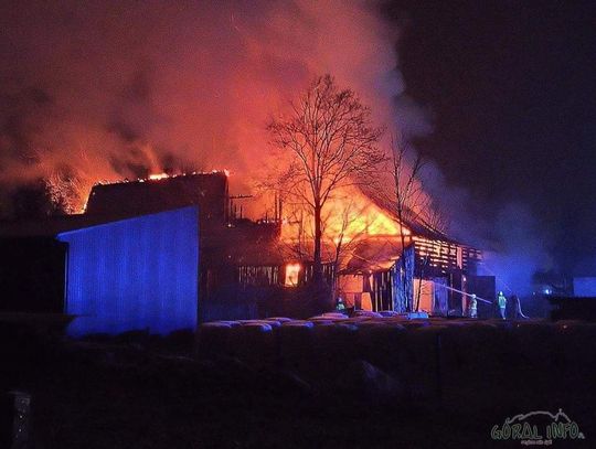 Pożar budynku gospodarczo-mieszkalnego w Czarnym Dunajcu