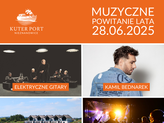 Elektryczne Gitary, Kamil Bednarek, Kuter Port Nieznanowice, muzyczne powitanie lata, koncert