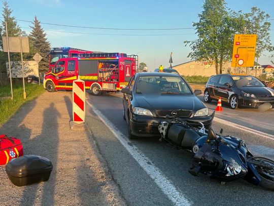 Gotkowice, Kraków, Olkusz, dk 94 powiat krakowski, na sygnale, wypadek drogowy, zderzenie samochodów z motocyklem
