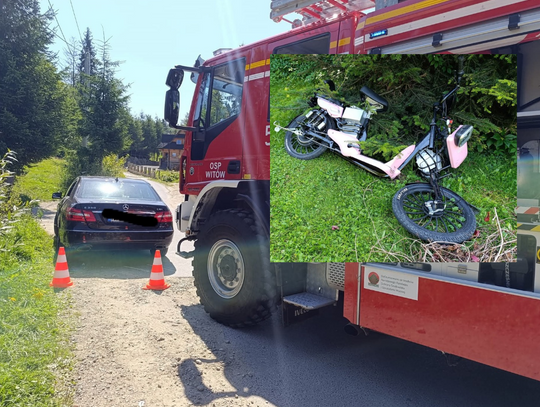 Groźny wypadek w Witowie. Samochód zderzył się z elektrycznym motorowerem [FOTO]