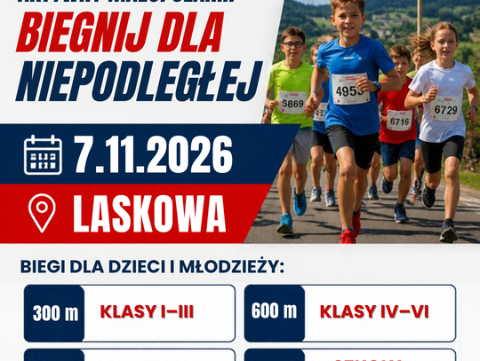 I Bieg Niepodległości w Laskowej „Biegnij dla Niepodległej!”
