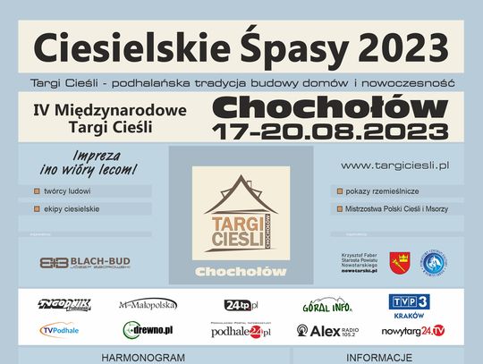 Już w czwartek ruszają IV Targi Cieśli Chochołów 2023