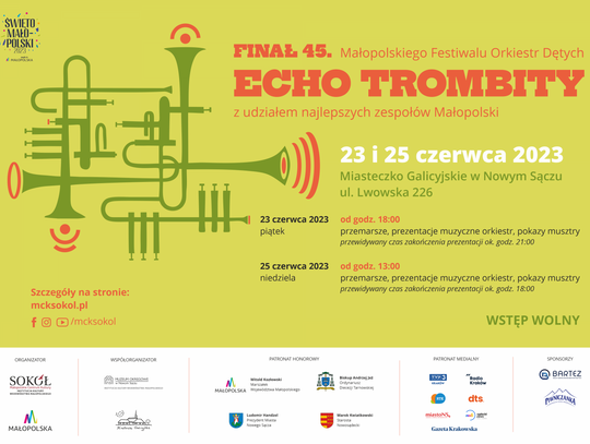Już wkrótce 45 Małopolski Festiwal Orkiestr Dętych ECHO TROMBITY 2023