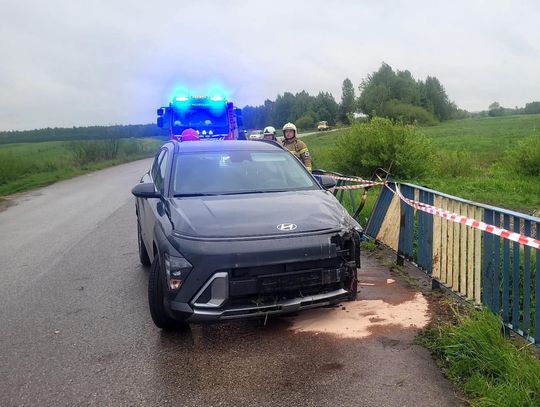 wypadek drogowy, Brodła, powiat miechowski, na sygnale, powalone drzewo, strażacy, akcja ratunkowa, akcja służb po wypadku