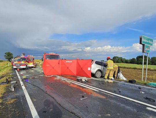 Koszmarny wypadek na DK79 w powiecie proszowickim. Nie żyje kierowca osobówki