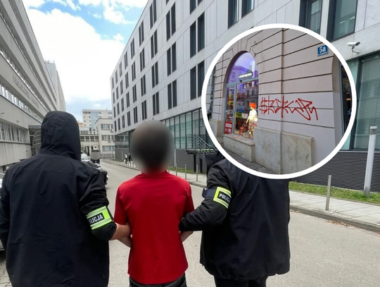 Graficiarz, wandalizm, Kraków, na sygnale, zatrzymamy graficiarz, policja, zabytki Krakowa, odnowione zabytki