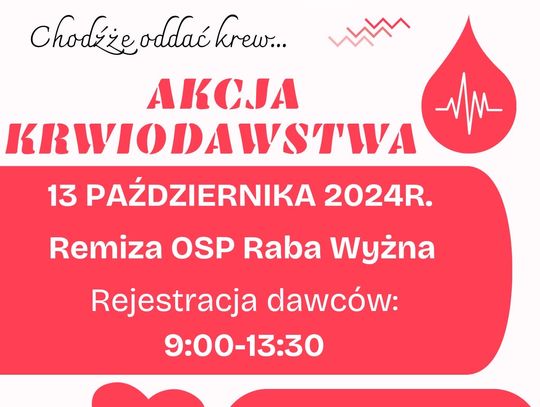 "Kropla krwi, morze dobra". Akcja honorowego krwiodawstwa w Rabie Wyżnej