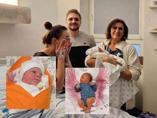 Na zdjęciu pierwsze dzieci, urodzone w 2024 roku na terenie Małopolski