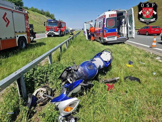 Makabryczny wypadek i śmierć motocyklisty na autostradzie A4 [ZDJĘCIA]