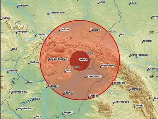 Epicentrum trzęsienia ziemi znajdowało się w okolicy Koszyc