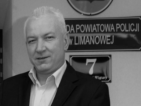 Na zdjęciu zmarły pracownik limanowskiej komendy Andrzej Śmierciak