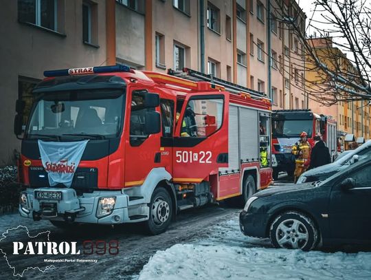 Niedzielny pożar w bloku przy ulicy Skalskiej w Olkuszu [FOTO]