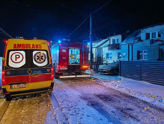 Bukowno, powiat olkuski, straż pożarna, strażacy, pożar budynku mieszkalnego, akcja gaśnicza w Bukownie, na sygnale