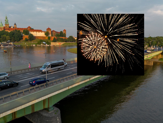 Nocne fajerwerki na moście Dębnickim. Mieszkańcy Krakowa oburzeni