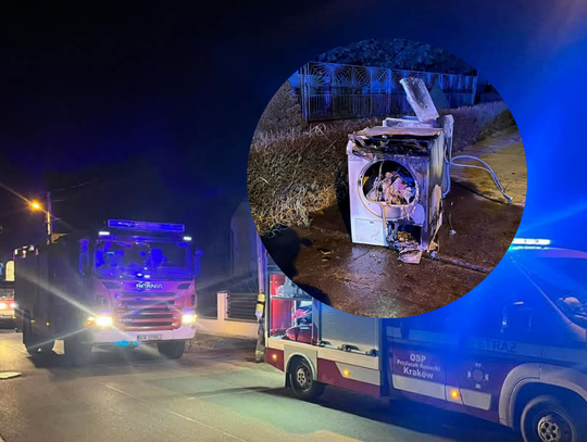 OSP Przylasek Rusiecki, pożar w nowej hucie, Nowa Huta, Kraków, ulica wyciąska w Krakowie, nocny pożar w nowej hucie