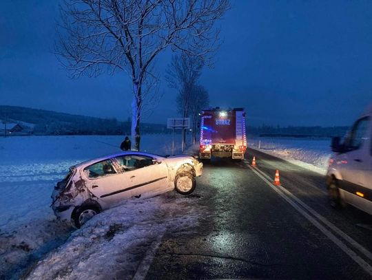 Nowa Wieś. Samochód wylądował w rowie na terenie gminy Skała (ZDJĘCIA)