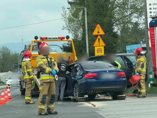 Nowy Targ, Podhale, na sygnale, akcja ratunkowa, zderzenie samochodów, wypadek drogowy, powiat nowotarski