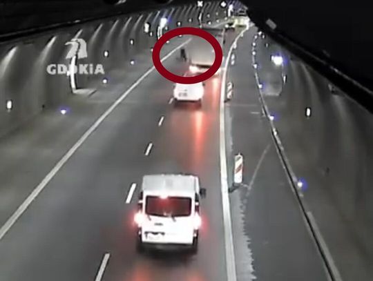 Zakopianka, tunel na Zakopiance, groźne zdarzenie w tunelu na Zakopiance, koło odpadło od ciężarówki w tunelu na Zakopiance, Podhale, film