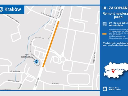 Od dziś dramat kierowców na Zakopiańskiej – zobacz, jakie utrudnienia cię czekają Plan remontu