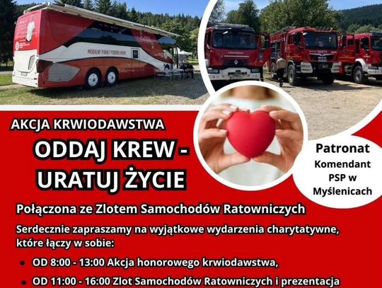 Zarabie, Myślenice, powiat myślenicki, akcja krwiodawstwa, zlot samochodów straży pożarnej, akcja krwiodawstwa