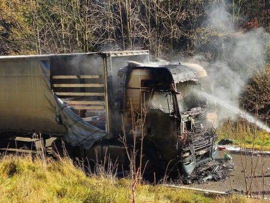 Ogień strawił ciężarówkę w Glisnem. Sprawna akcja strażaków nie uratowała pojazdu [FOTO]